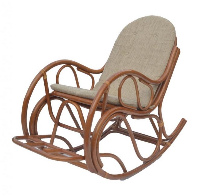 Кресло-качалка с подножкой для ног из ротанга, цвет коньяк,  Уфа, цена 5 000 рублей. Смотри подробности на сайте Всемвсе!